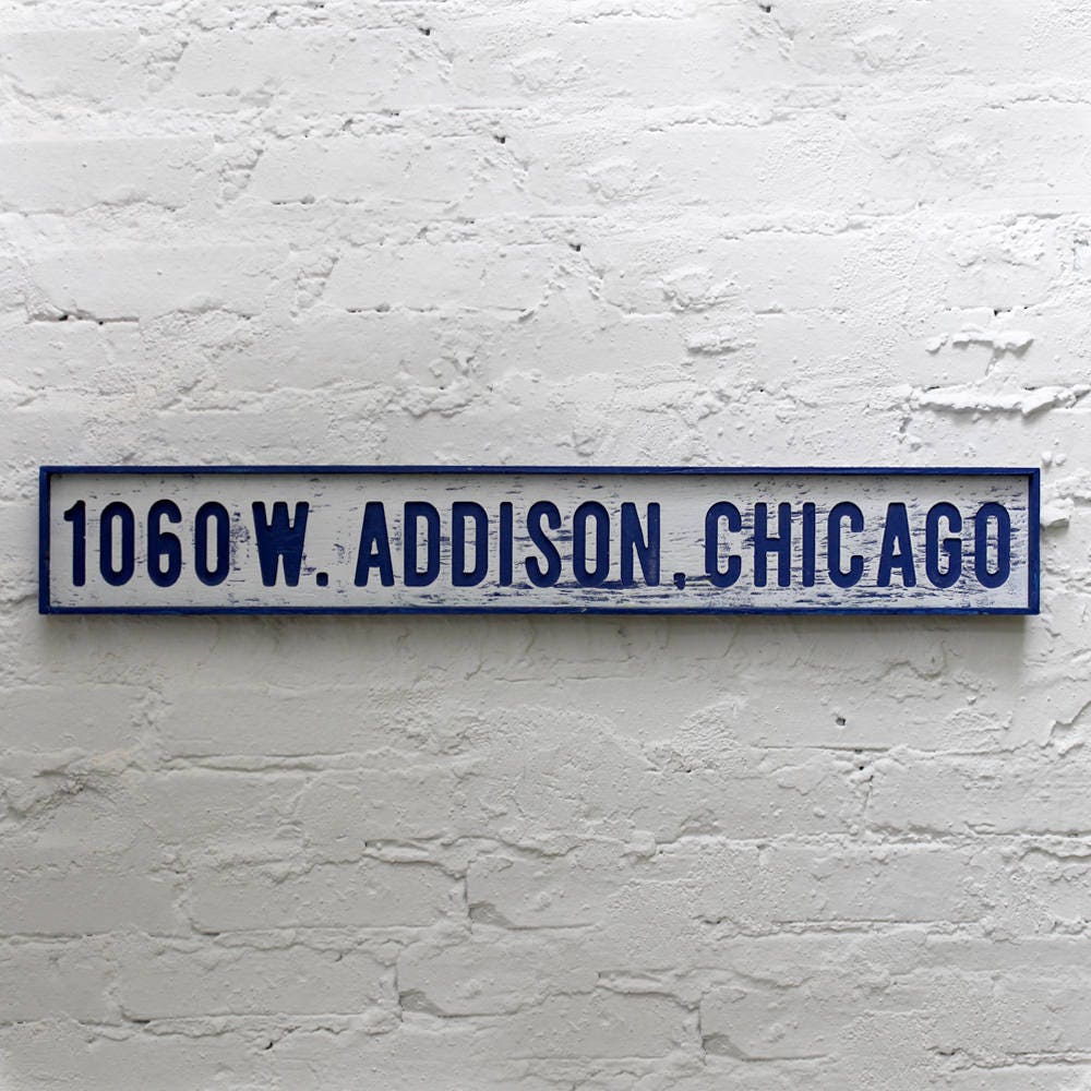 Wrigley Field Sign Addison Street Sign Chicago Cubs Art 1060 W