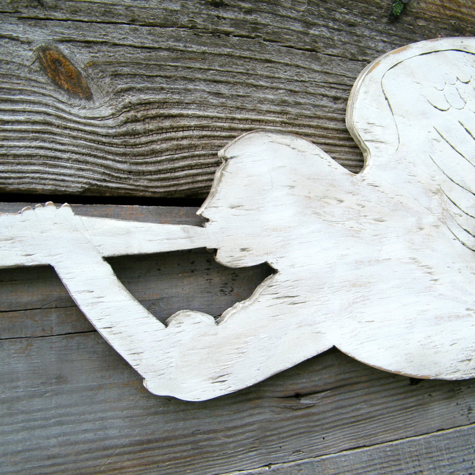 Wooden Angel Trumpeting Angel Wooden Christmas Angel Folk Art  Etsy