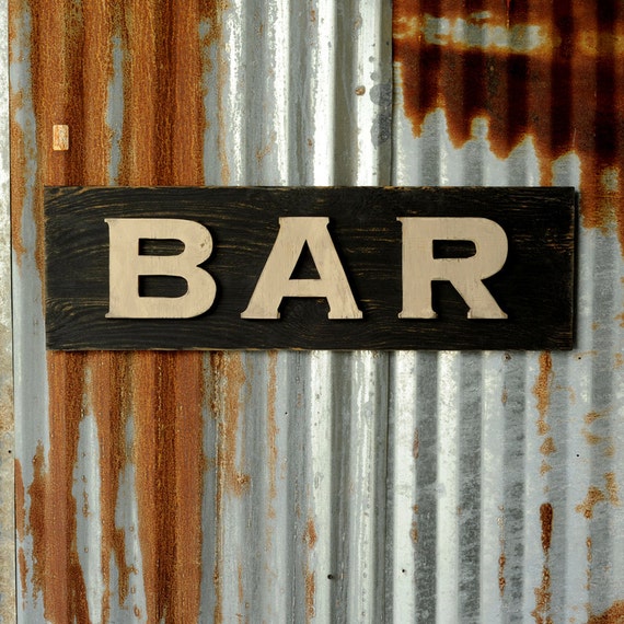 Items similar to Custom BAR Sign Rustic Decor Home Bar Sign Vintage