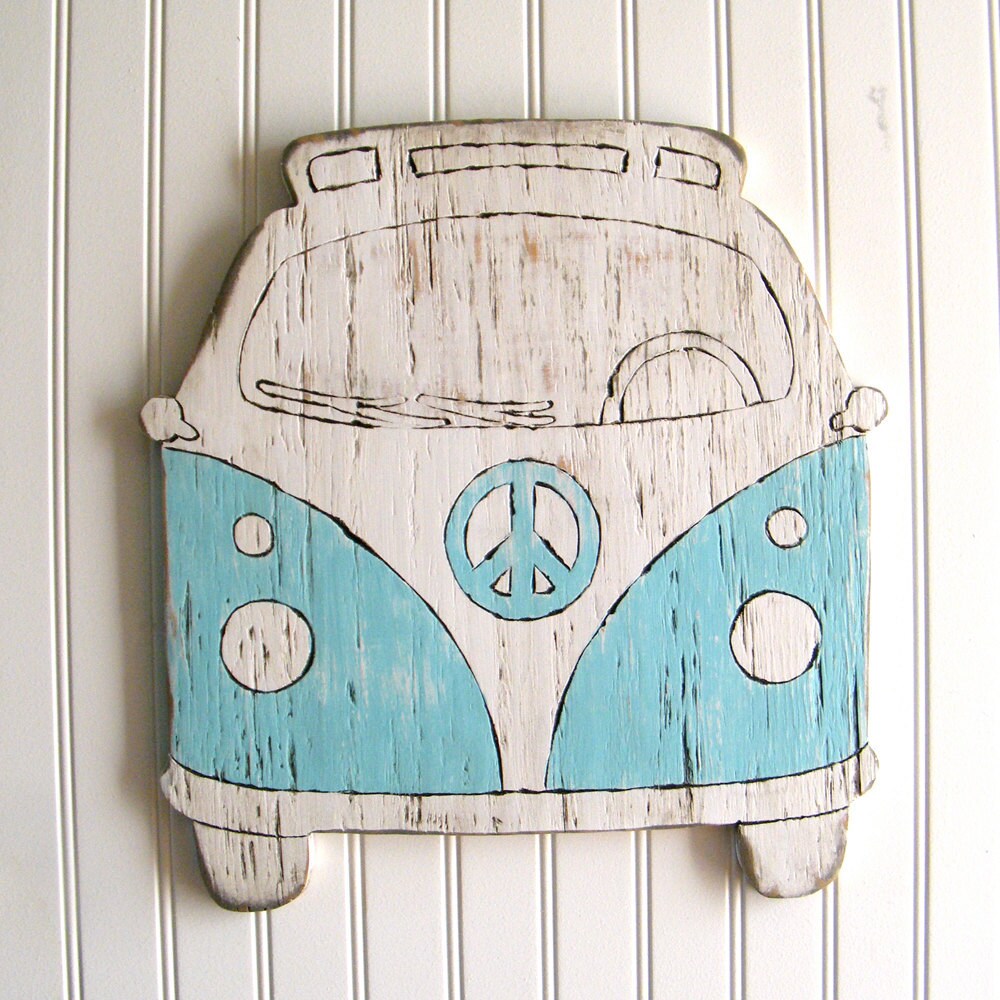 VW Bus Sign Beach House Decor Hippie Decor Bus Decor Microbus