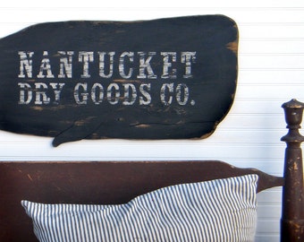 Nantucket Sign Wooden Whale Decor Nautical Decor Whale Art Vintage Inspired Whale Nantucket Island Trade Sign Nantucket Whale Sign