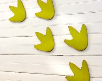 Dinosaur Footprints, Set of 5 Wooden Dinosaur Nursery Footprints Dinosaur Nursery Decor Kids Bedroom Dinosaur Decor