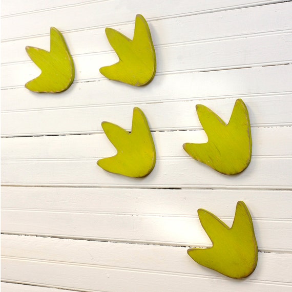 Dinosaur Footprints Set of 5 Wooden 