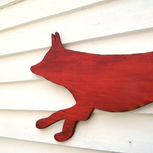 Fox Wooden Sign Red Fox Running Large Scale Fox Decor Outdoor Decor Shabby Chic Cottage Autumn Woodland image 4