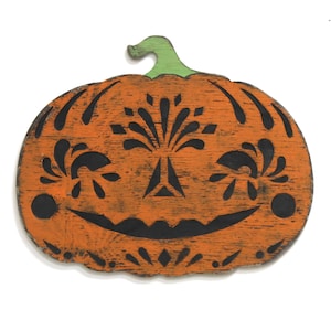 Pumpkin Wooden Wall Art Folk Art Halloween Vintage Day of the Dead Mexican Holiday Wall Hanging Trick or Treat Pumpkin Decor Papel Picado