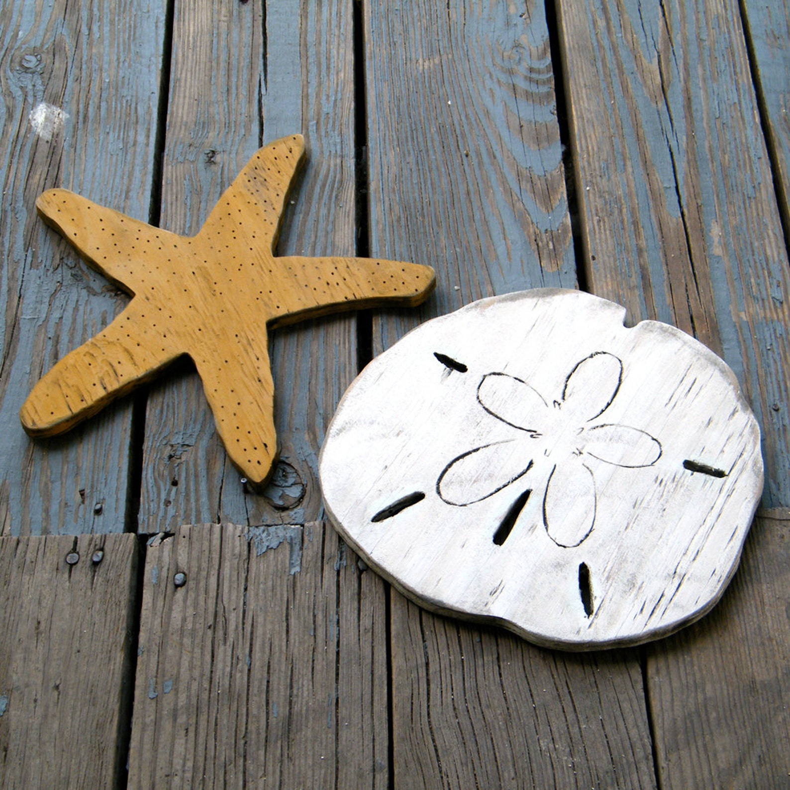 Wooden Sand Dollar Decor Beach House Decor Sea Shell Decor Wood Sand ...