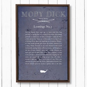 Framed Print Looming No.1, Moby Dick Art Herman Melville Moby Dick Quote Nautical Wall Art Moby Dick Chapter 1 Holiday Gift