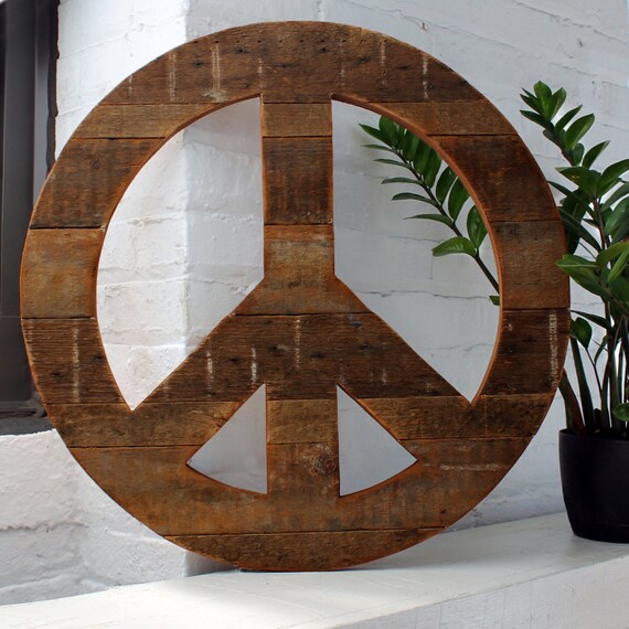 Boho Wall Decor Peace Sign Wall Art Reclaimed Wood Hippie Etsy