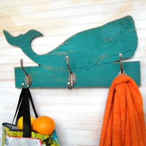 Whale Coat Hook Whale Towel Hook Beach Towel Hook Nautical Hook Whale Bathroom Decor Whale Entryway Coat Hook Coastal Living image 4