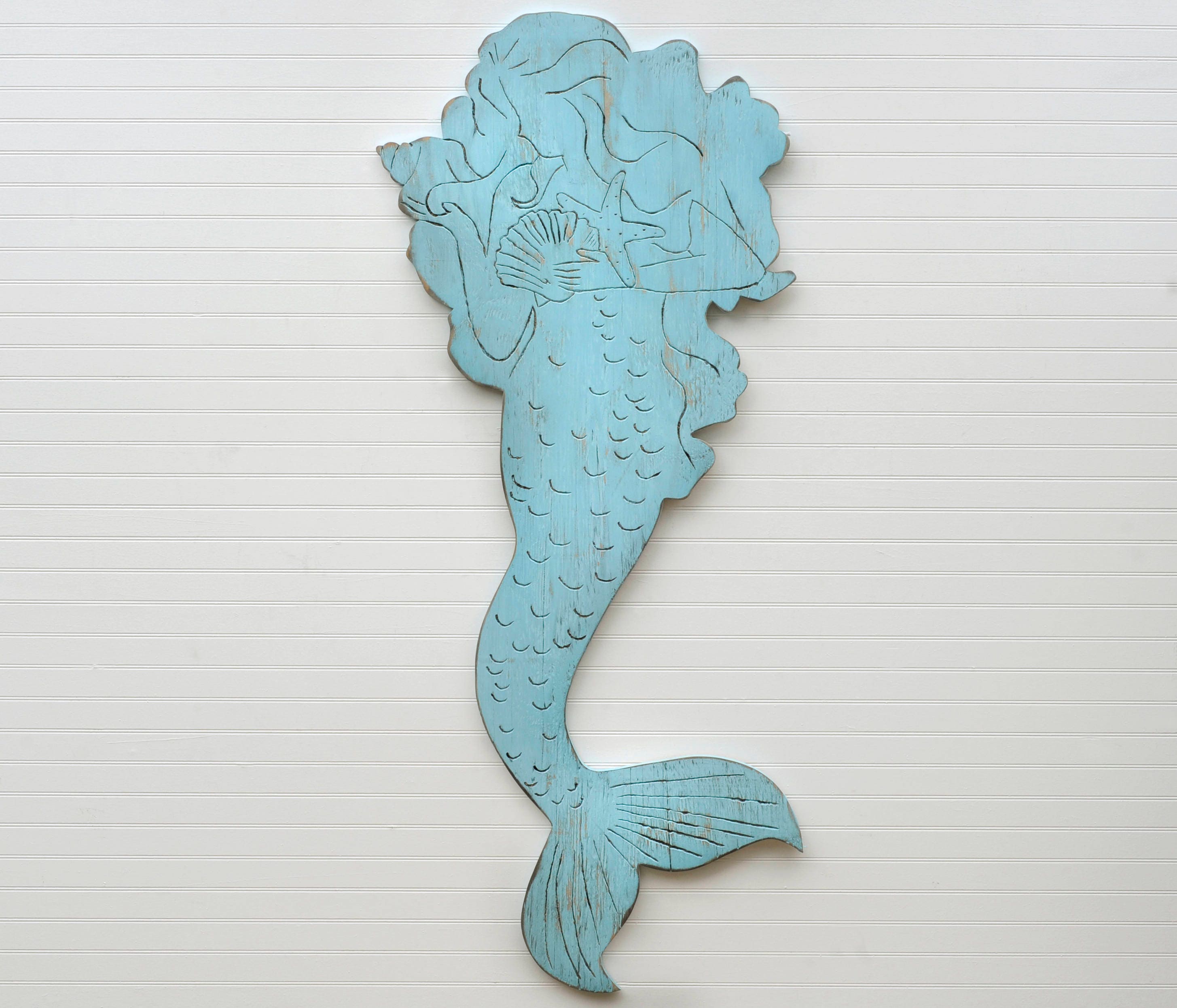 Seas Mermaid Wall Decor Conch S Starfish Decoration Seas Mermaid Wall Decor Conch S, Large Mermaid Outdoor Wall Art