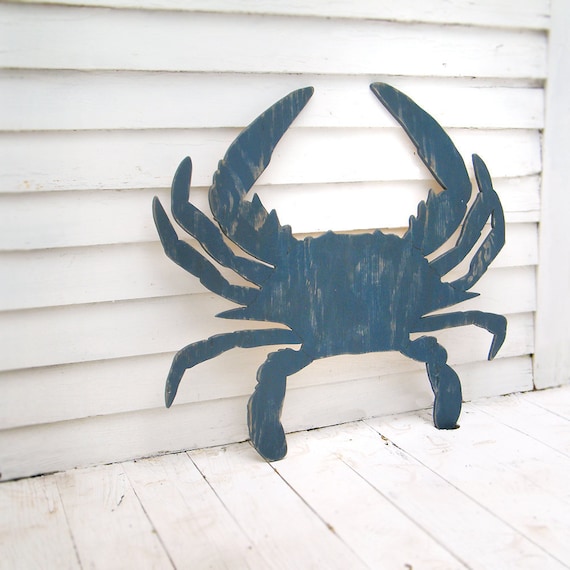 Cast Iron Crab Single Hook Indoor Outdoor Garden White Beach House Wall  Decor