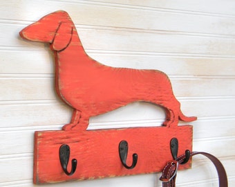 Dachshund Leash Hook Dog Leash Hook Rack Wiener Dog Gift Doxie Gift Sausage Dog Leash Hanger Wiener Dog Gift Hot Dog Key Holder  Dog Lover