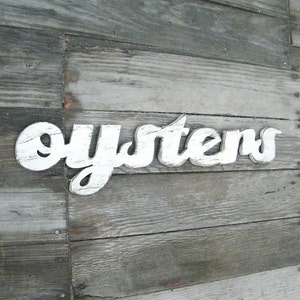 Oysters Sign Wooden Seafood Sign Oyster Kitchen Sign Beach Sign Coastal Outdoor Sign