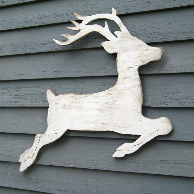 Christmas Reindeer Decoration White Reindeer Outdoor Christmas Etsy