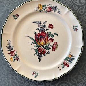 Juego de platos de porcelana Mettlach de Villeroy & Boch - Diseño floral pintado a mano - Vajilla de colección