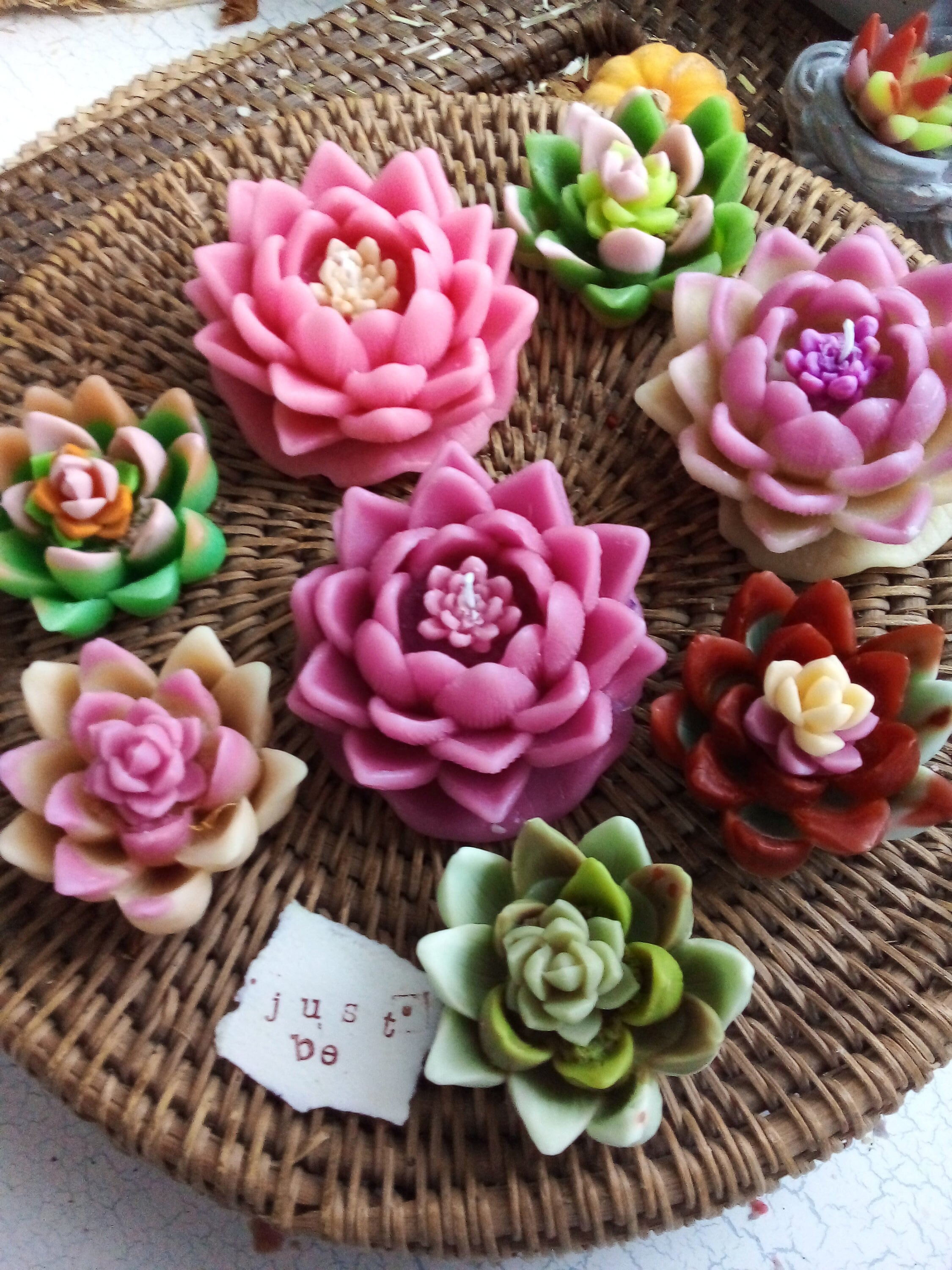 Lotus Flower Beeswax Votivecandles/ Pure/handmade/ Lotus/ Flower