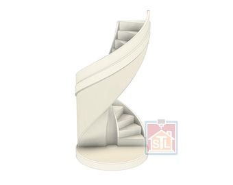 STL File, Spiral Staircase, Dollhouse Miniature, 3D Object