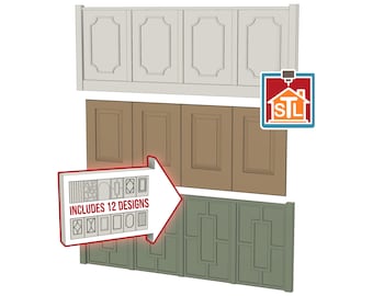 STL Datei, Wainscotting (12er-Pack), Puppenhausminiatur, 3D Objekt