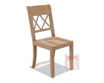 File STL, sedia da pranzo in legno di lusso, miniatura per casa delle bambole, oggetto 3D