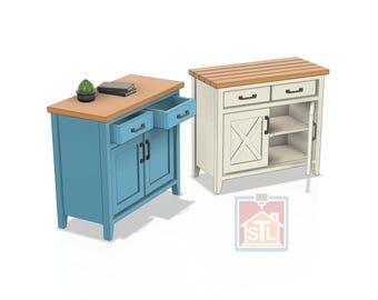 STL File, Accent Cabinet for any Room, Dollhouse Miniature, 3D Object