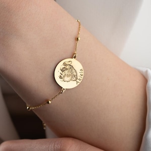 Engraved Pet Bracelet for Dog Lovers Custom Pet Bracelet with Picture Pet Name Bracelet with Dog Picture Pet Memorial Bracelet from Photo