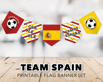 Spain World Cup Banner Set -- World Cup, España, Olé Olé Olé, World Cup Party Banner, Soccer, Football, Printable, Instant Download