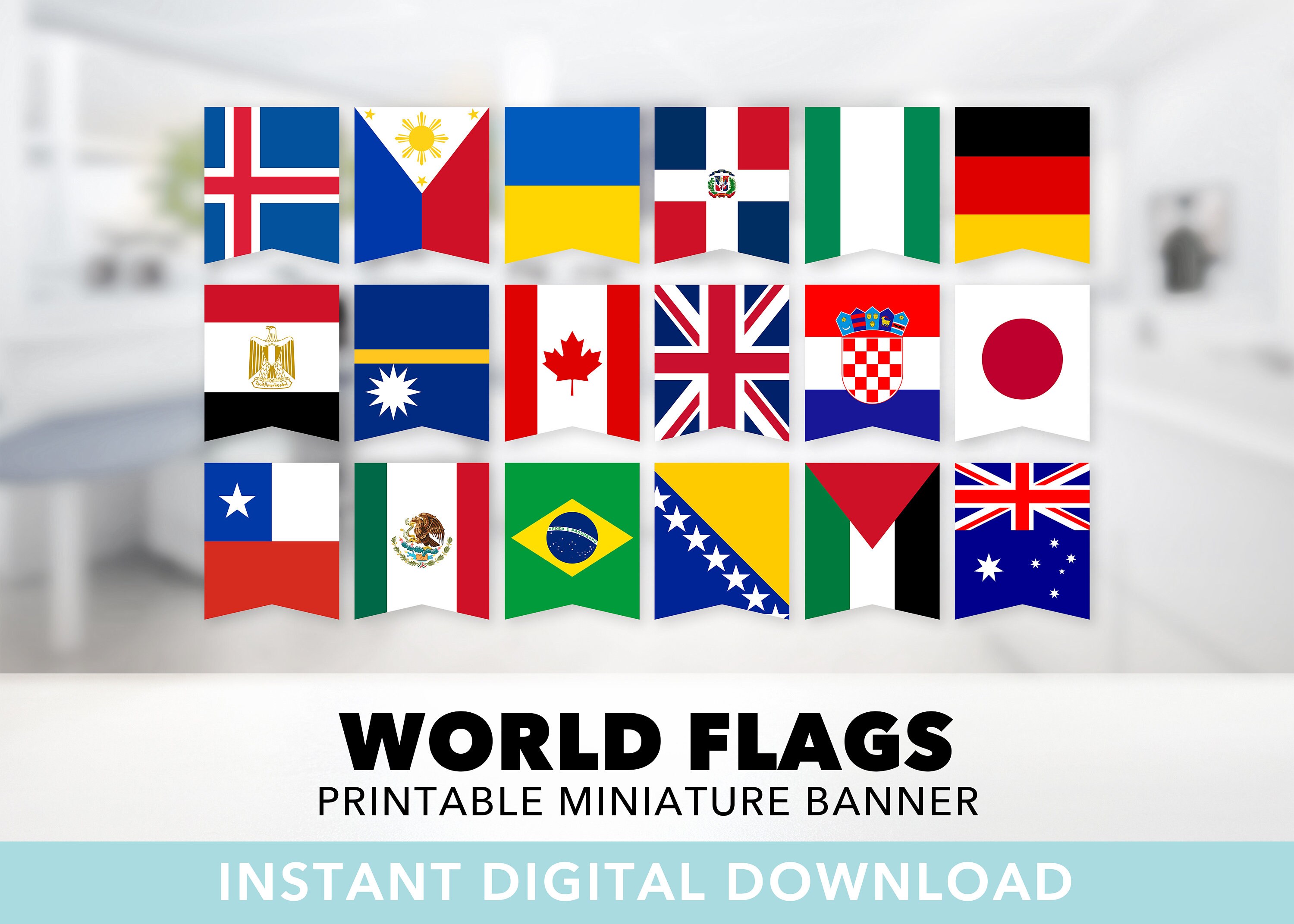 International Flag Banner Outus 3 Pcs International World Flags Decorations With 2 Porch Banners & 1 Bunting Banner Of 32 Countries For School, Classroom, Sports Events, Club International Decorations