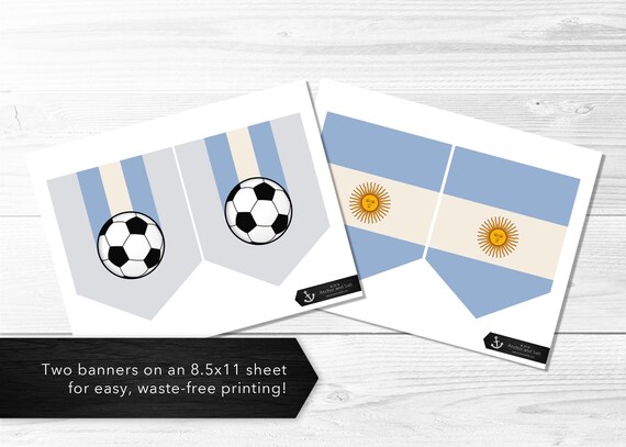 Argentina Football Flag Banner Set Argentinian Flag Etsy