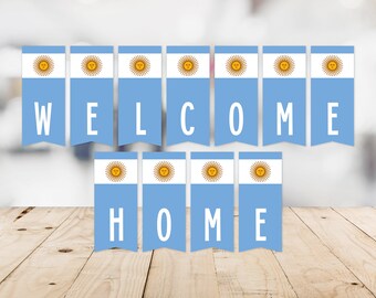 Welcome Home Argentina Flag Banner -- Missionary Banner, LDS, Mission Homecoming, Buenos Aires, Córdoba, Printable, Instant Download