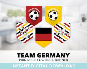 Team Germany Football Banner Set — World Cup, Deutschland, Fußball, World Cup Party, Soccer, National Team, Printable, Instant Download