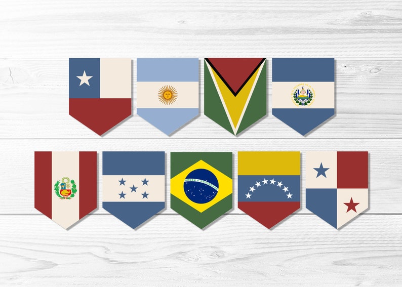 Central South America Banner Flags Vintage Farewell Etsy