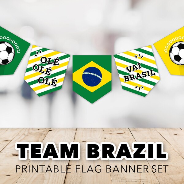 Brazil World Cup Banner Set -- World Cup, Vai Brasil, Olé Olé Olé, World Cup Party, Soccer, Football, Printable, Instant Download