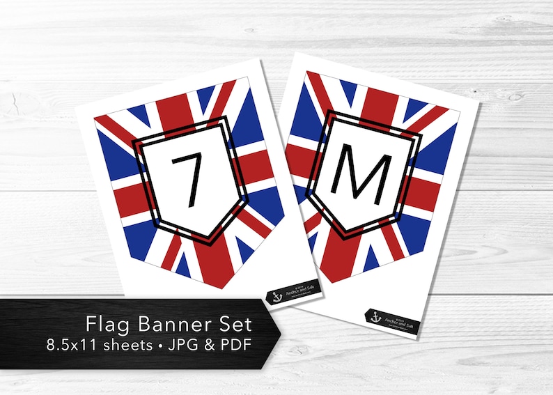 Union Jack Flag Banner Set — United Kingdom, Great Britain, UK, Alpha ...