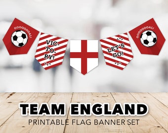 England World Cup Banner Set -- World Cup, Three Lions, Euro, World Cup Party Banner, Soccer, Football, Printable, Instant Download