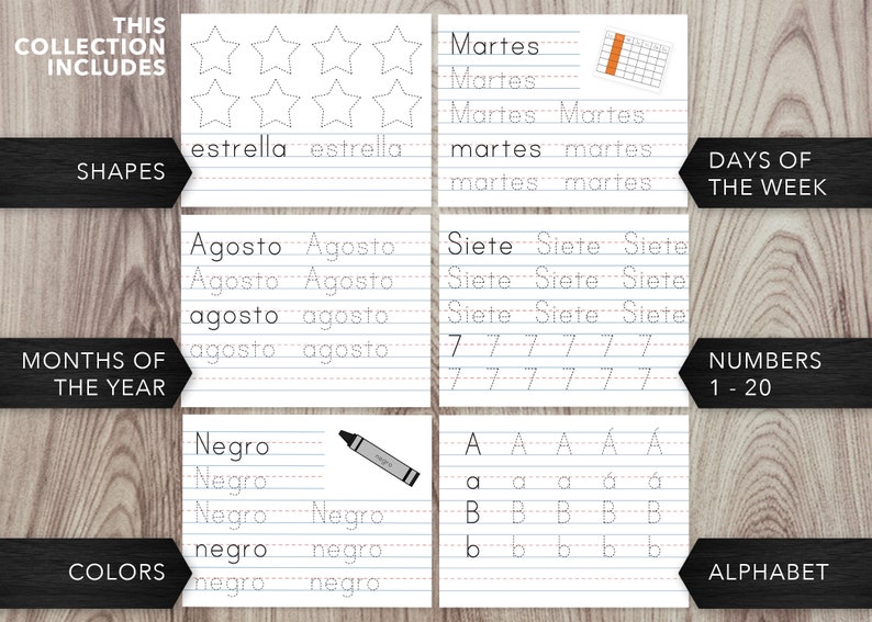Puede incluir: Un conjunto de hojas de trabajo de trazado en espa&ntilde;ol imprimibles para ni&ntilde;os. Las hojas de trabajo incluyen actividades de trazado para formas, meses del a&ntilde;o, d&iacute;as de la semana, n&uacute;meros y el alfabeto.