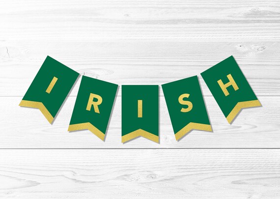 Irish Banner St Patrick S Day Banner Green Gold Etsy