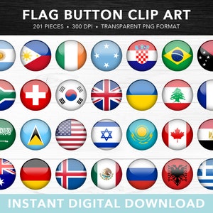 World Flag Button Clip Art — Banderas del mundo, Internacional, Banderas redondas, Álbum de recortes digital, PNG, Uso comercial, Descarga instantánea