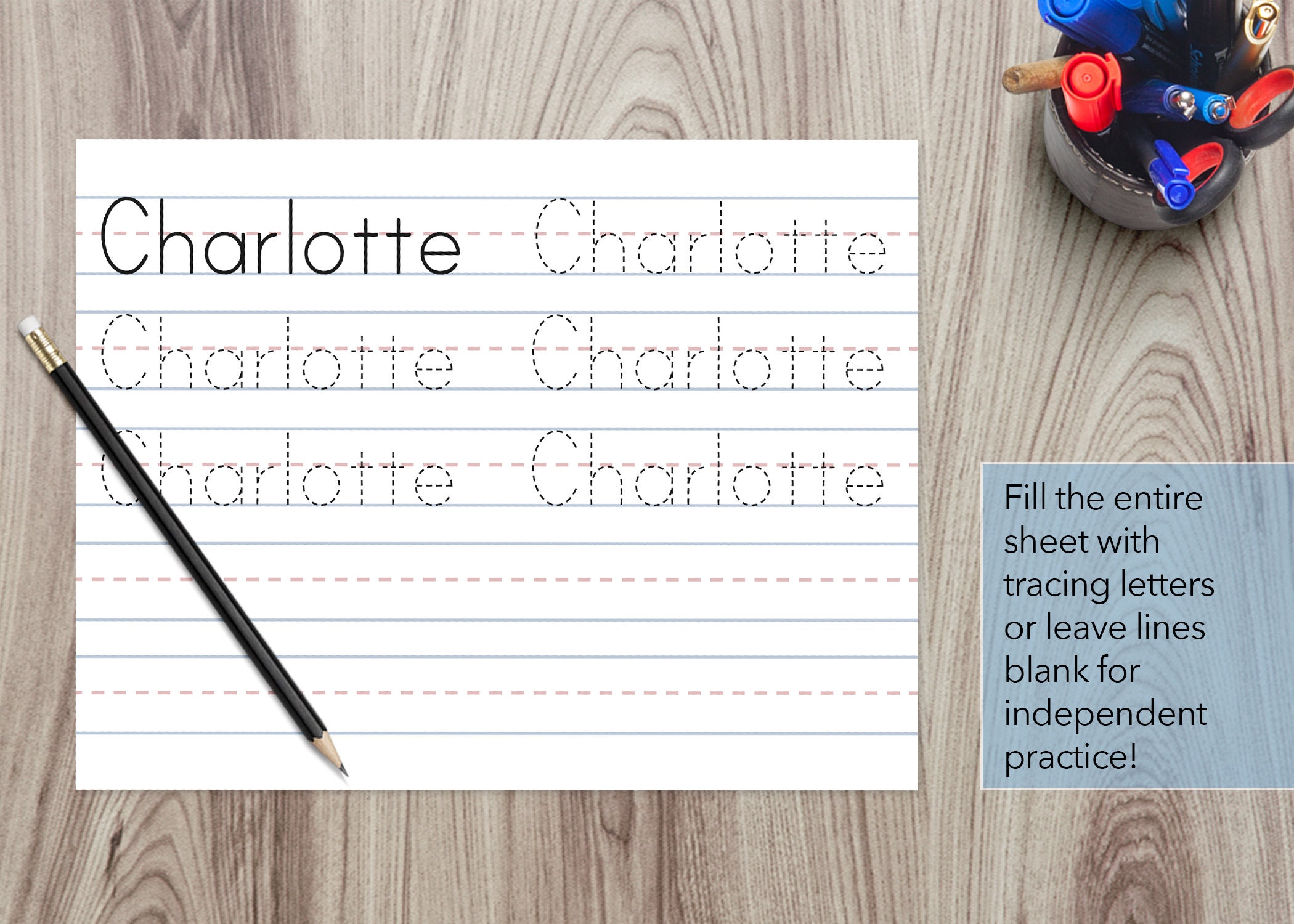 Name Tracing Pages Learn to Write Tracing Sheets Lined - Etsy