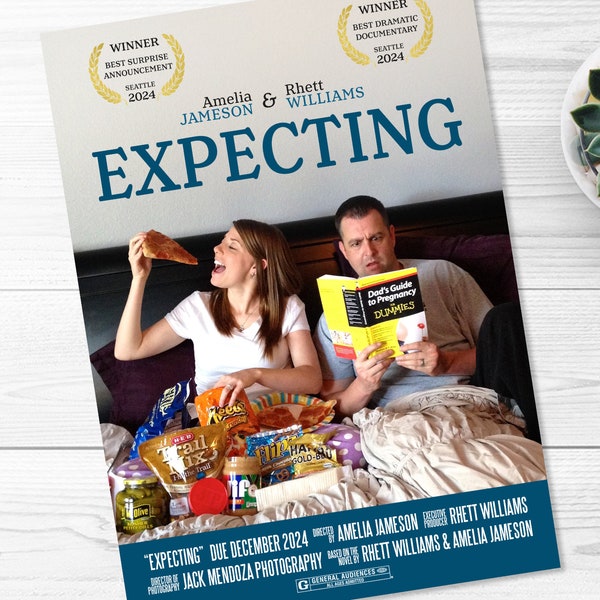Movie Poster Baby Announcement Etsy