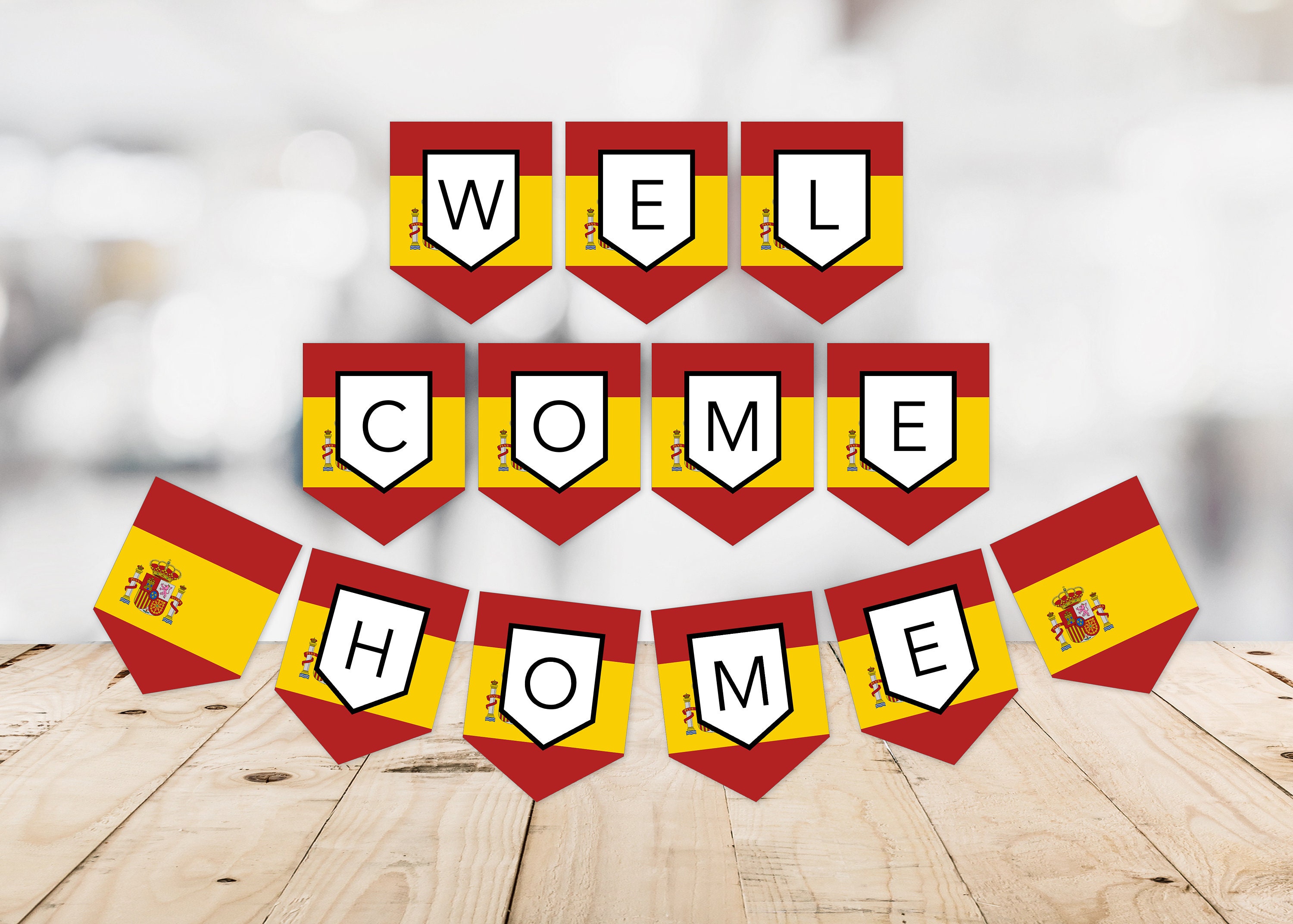 Willkommen Zuhause Spanische Flagge Banner Spanien Flagge