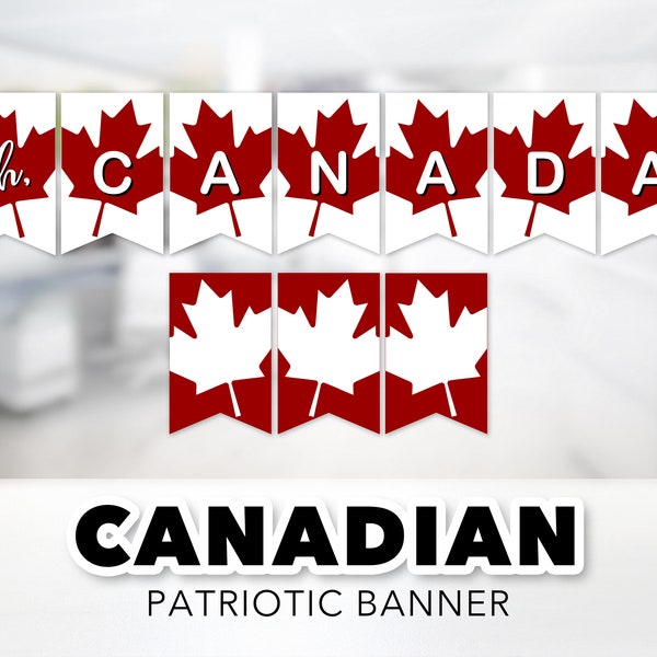 Oh Canada Banner -- Canada Day, Canadian Banner, True North, Patriotic, Maple Leaf, Party Banner, Red, White, Printable, Instant Download