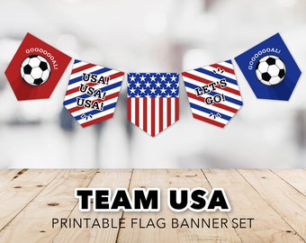 USA National Team Banner Set -- World Cup, United States, Viewing Party, Soccer, Football Match, USWNT, USMNT, Printable, Instant Download