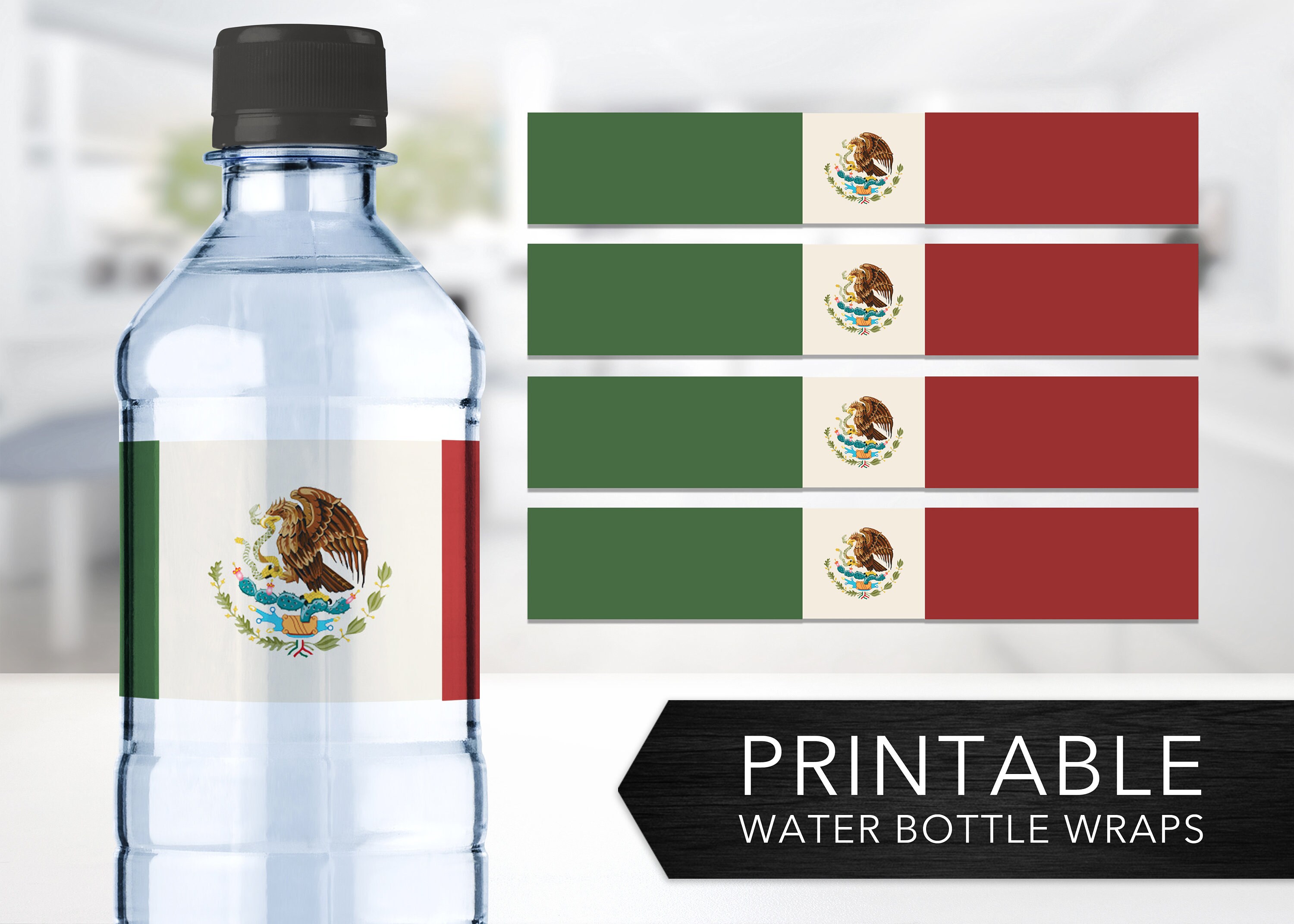 Mexico Water Bottle Wraps Mexican Flag Fiesta Cinco de Etsy