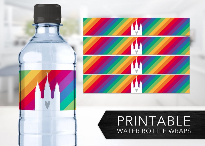 LDS Temple Water Bottle Wraps Rainbow Baptism Water Etsy