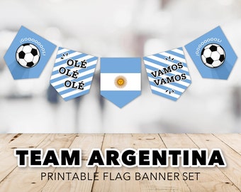 Argentina National Team Banner Set -- World Cup, Olé Olé Olé, Vamos, Watch Party, Soccer, Football, Birthday, Printable, Instant Download