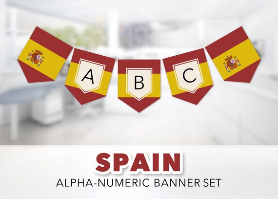 Spanish Flag Banner Set Flag Of Spain Spanish Flag Etsy