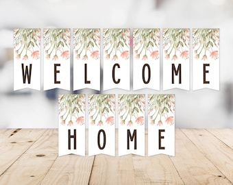 Welcome Home Banner--Floral, Missionary Banner, LDS Missionary, Pink, Sister Missionary, Mission Homecoming, Printable, Instant Download