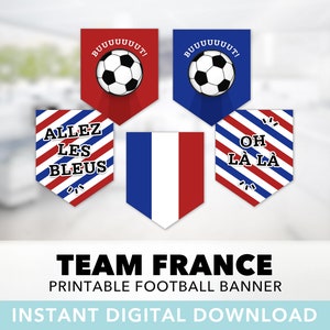 Conjunto de banners de fútbol del equipo de Francia — Copa del Mundo, Français, Allez Les Bleus, Fiesta de visualización, Fútbol, Selección Nacional, Imprimible, Descarga instantánea