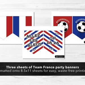 France National Team Banner Set World Cup, Français, Allez Les Bleus, Viewing Party, Soccer, Football Match, Printable, Instant Download image 2