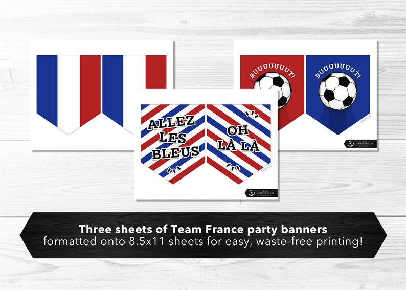 France National Team Banner Set World Cup, Français, Allez Les Bleus, Viewing Party, Soccer, Football Match, Printable, Instant Download image 2